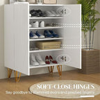 Shoe Storage Cabinet with Soft-Close Hinges and Adjust Shelves
