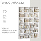 Bookcase Cabinet / Storage Cabinet White (Upto 480 CDs | 312 DVDs/Blu-rays) 89W x 20D x 130.5Hcm