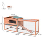 Wooden Rabbit Hutch 2 Tier Large Coop Run - Durable, Spacious, Versatile