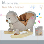 Kids Rocking Bear Plush Ride On - Safe & Secure