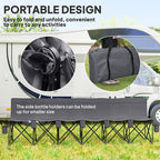 6 Seater Folding Bench Camping Chair with Cup Holder, Charcoal Grey