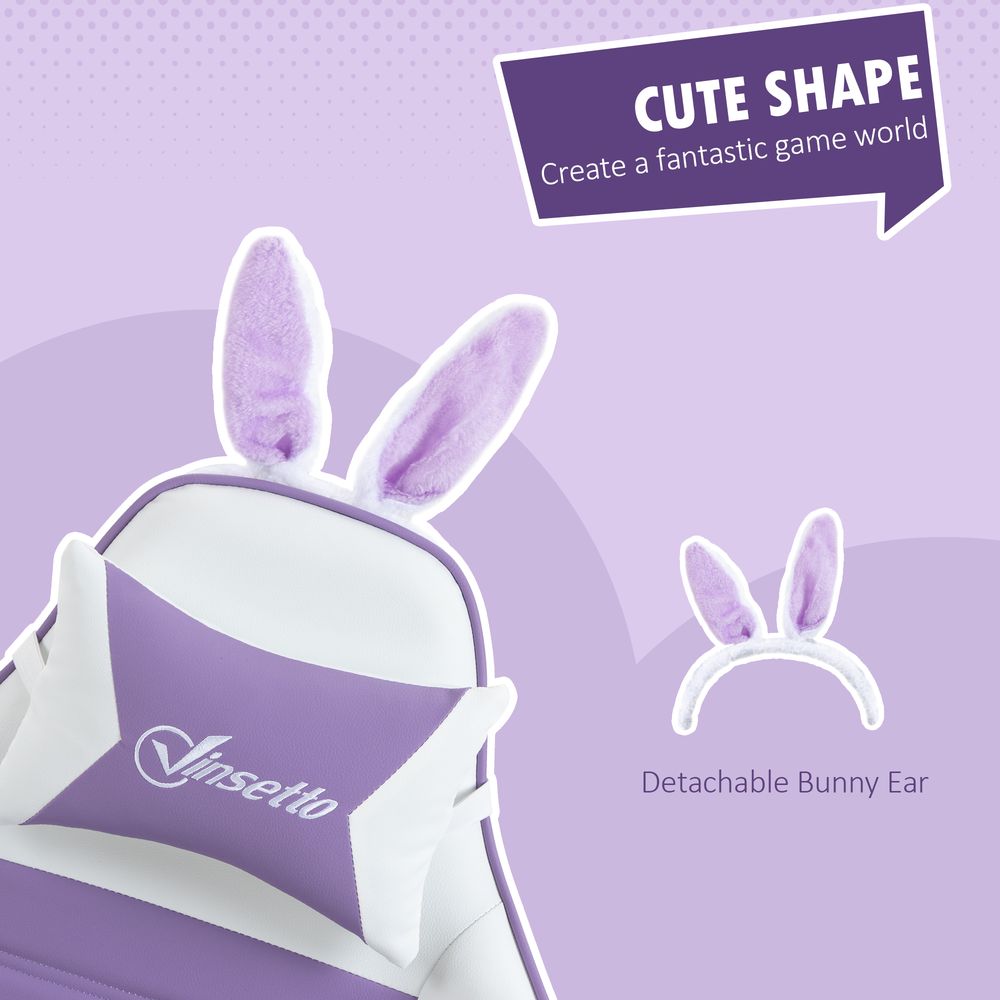 Gaming Chair - Footrest - Rabbit Ears - Purple