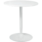Round Dining Table with Steel Base, Non-slip Pad for Living Room