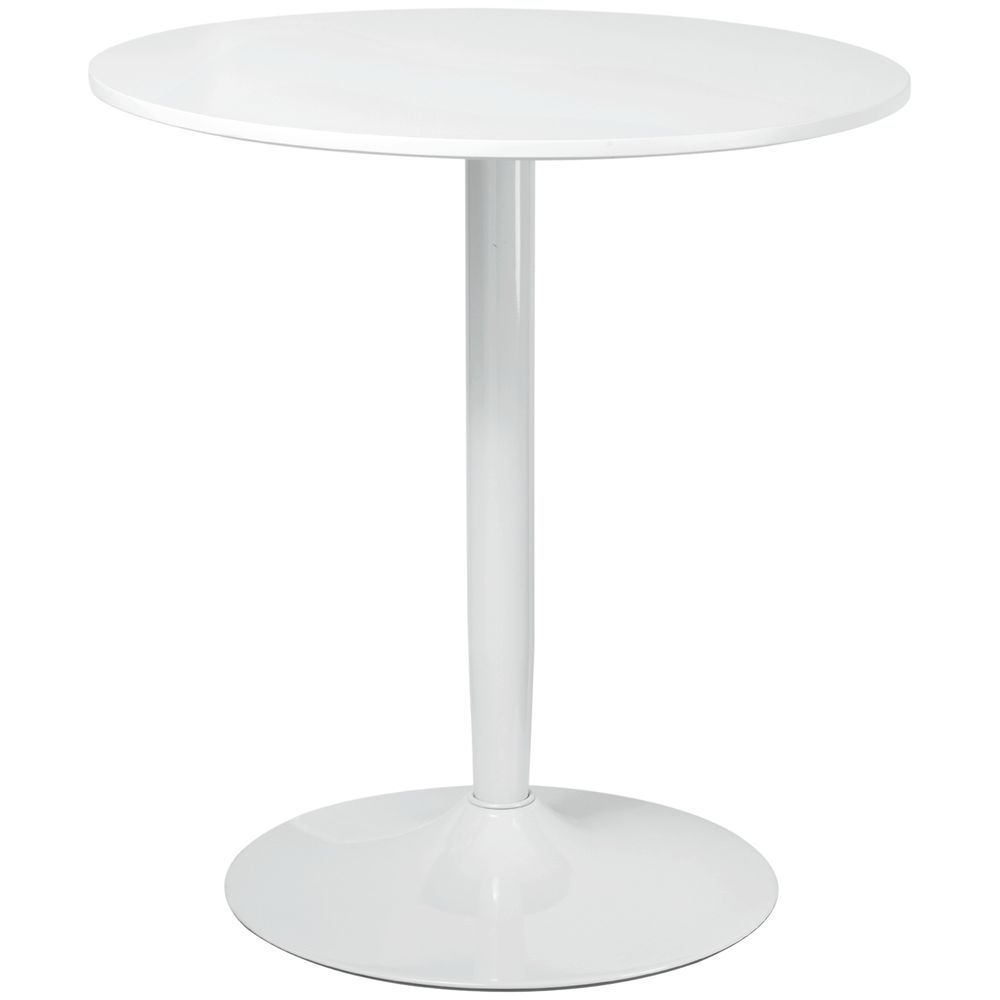 Round Dining Table with Steel Base, Non-slip Pad for Living Room