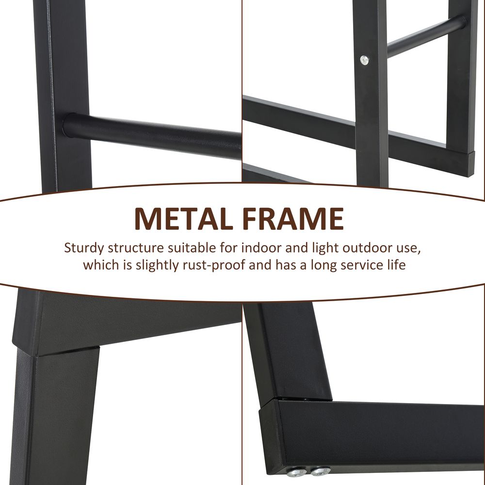 Metal Rust-Resistant Firewood Log Rack Black