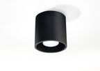 1 Black Round Ceiling Lamp - Modern Loft Design LED GU10 - Stylish & Minimalistic - Black, Gray, or White