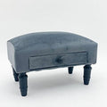 Comfort: Grey Velvet Footstool with Drawer