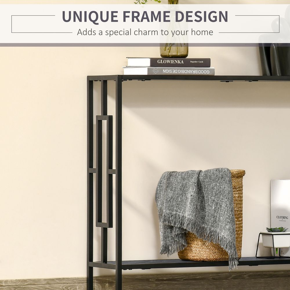 Captivating Product "Art Deco Console Table - MDF Steel Frame, 2 Shelves - 76x106cm