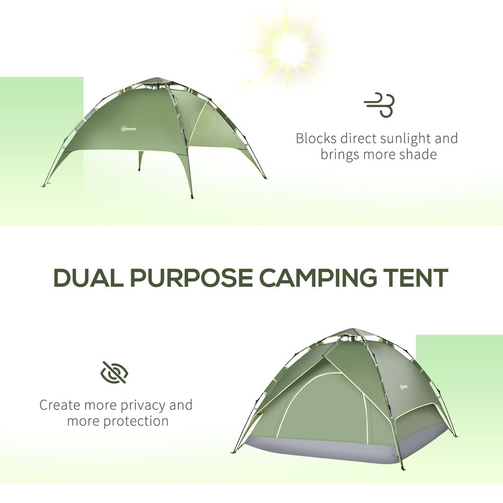 2-Person Pop Up Tent. for Camping, Festivals, Hiking, and Family Travel. Water-Resistant & Double Layered
