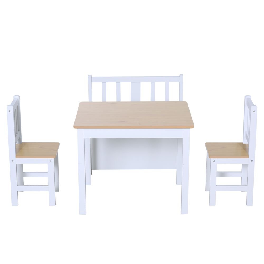 4-Piece Kids Wood Table Set w/ Storage