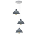 Vintage Industrial Round Three Outlet 21cm Pendant Retro Ceiling Light E27Edison Grey