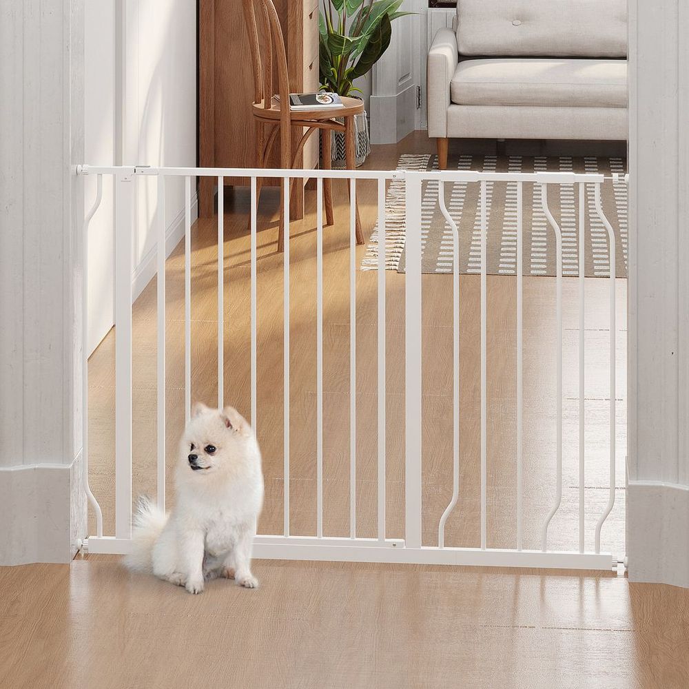Ultimate Pet Safety Gate - Wide Stair Gate, 75-115cm, White