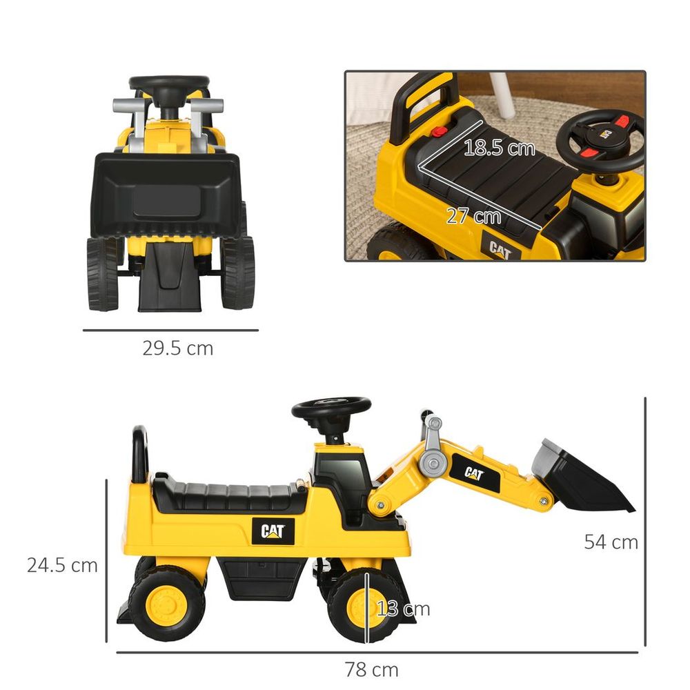 Kids Construction Ride-On Toy with Manual Shovel - Ages 1 to 3