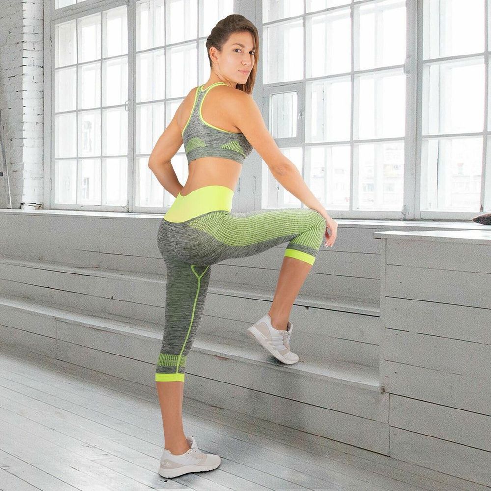 Zodiac Fitness Women Yoga Set Green S - Moisture Wicking - Soft Touch Elastic - Quick Dry