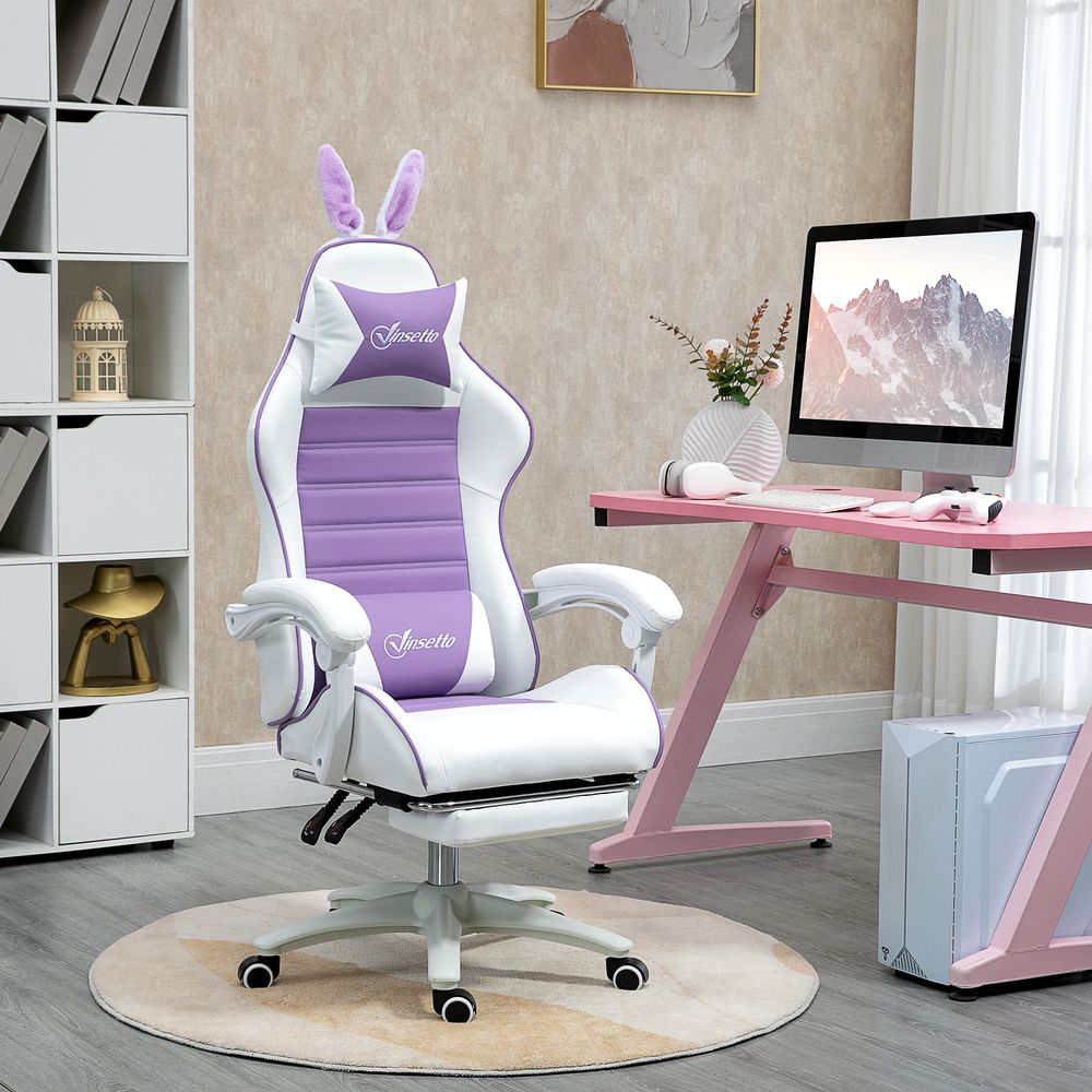 Gaming Chair - Footrest - Rabbit Ears - Purple