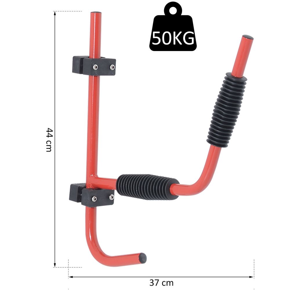 Kayak Canoe Heavy Duty Wall Mounted Storage Holder Rack Heavy Duty Storing Hangers Red and Black,37 x 44 cm
