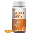 Turmeric & Ginger Gummies - 60 Vegan Pro Gummies - Natural Peach Flavour