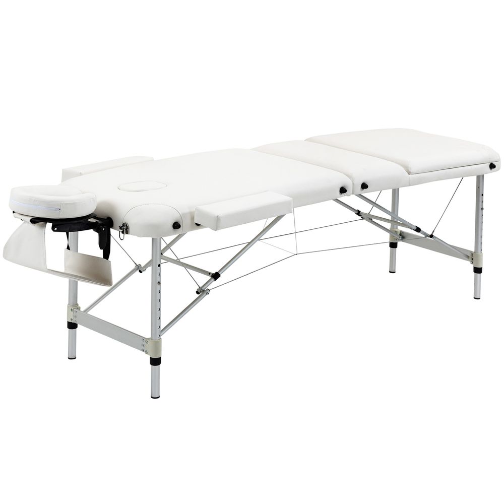 Foldable Massage Table Professional Salon SPA Facial Couch Bed Black and Orange