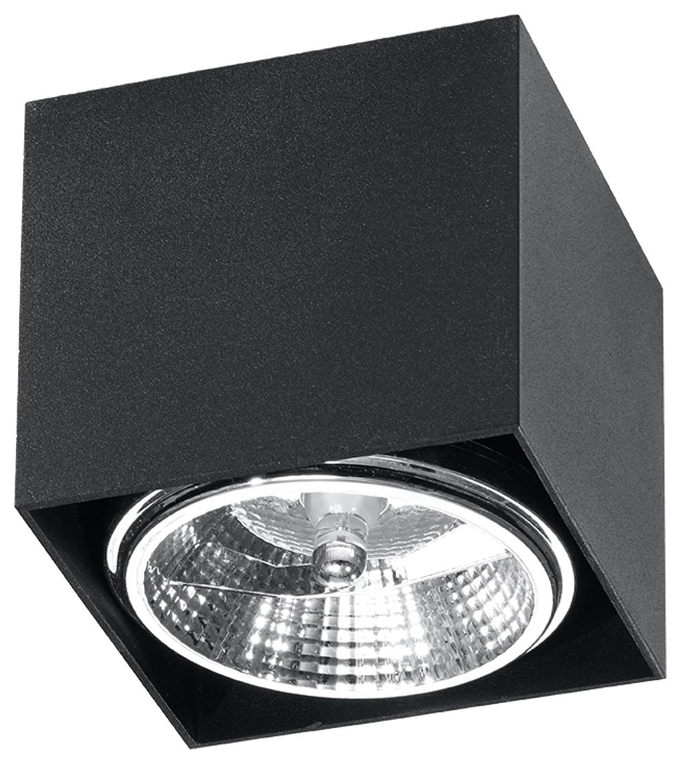 BLAKE Black Square Ceiling Lamp - Modern Loft Design, GU10