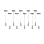10 Pack Industrial Pendant Light Fitting, lampshade addable E27 Lamp Holder Fitting Set with PVC Cable with Contemporary Detail