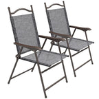 Folding Chairs - Portable, Armrests, Mesh Fabric Seat - Ideal for Outdoor Events