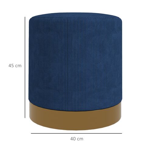 Modern Round Footstool, Fabric Upholstered Foot Rest