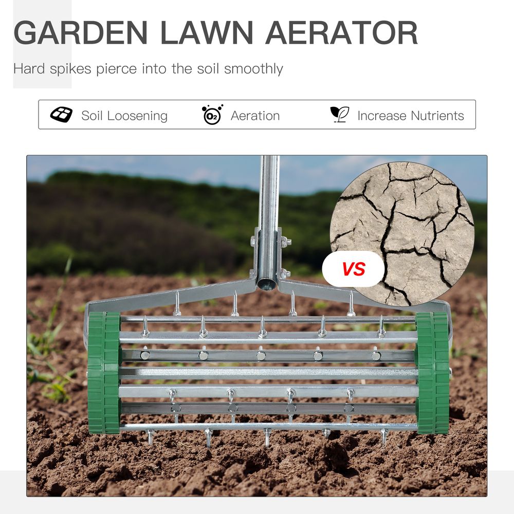 Lawn Aerator Roller-Green/Silver