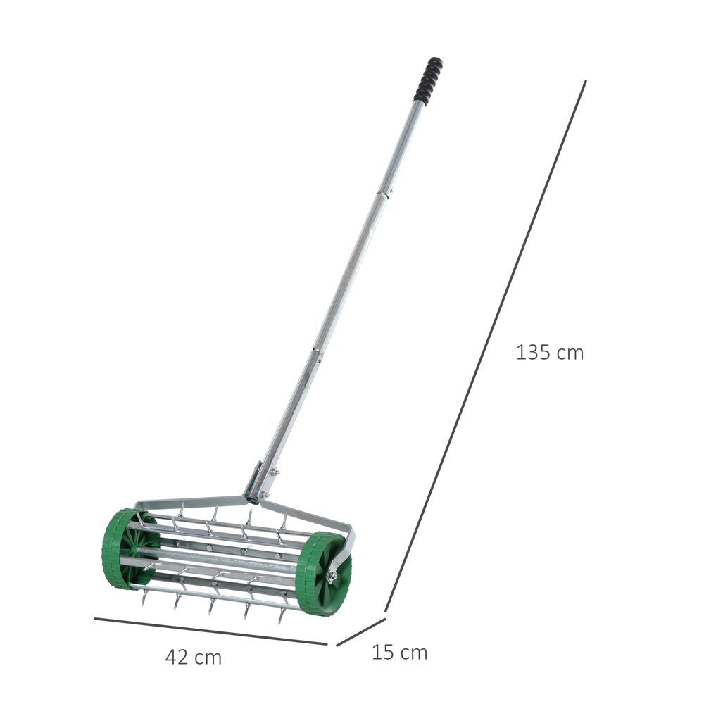 Lawn Aerator Roller-Green/Silver