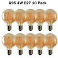 10 Pack E27 LED Edison Dimmable Vintage Amber Glass Warm white 2700K Light Bulbs