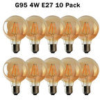 10 Pack E27 LED Edison Dimmable Vintage Amber Glass Warm white 2700K Light Bulbs