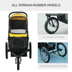 3 Wheel Pet Stroller - Yellow - Medium Small Dogs Cat Pram - Foldable & Stylish