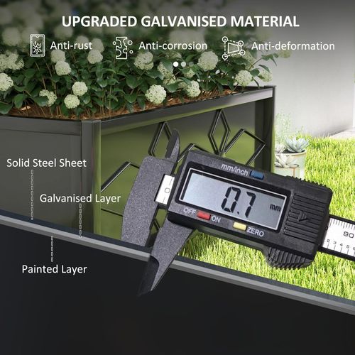 Metal Raised Garden Bed Planter Box with Trellis, 90 x 40 x 120 cm