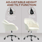 Fluffy Vanity Chair for Desk, with Height Adjustable, Wheels