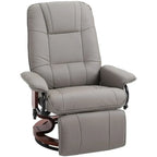 Ergonomic Recliner Sofa Chair PU Leather Armchair Lounger with Footrest, Grey