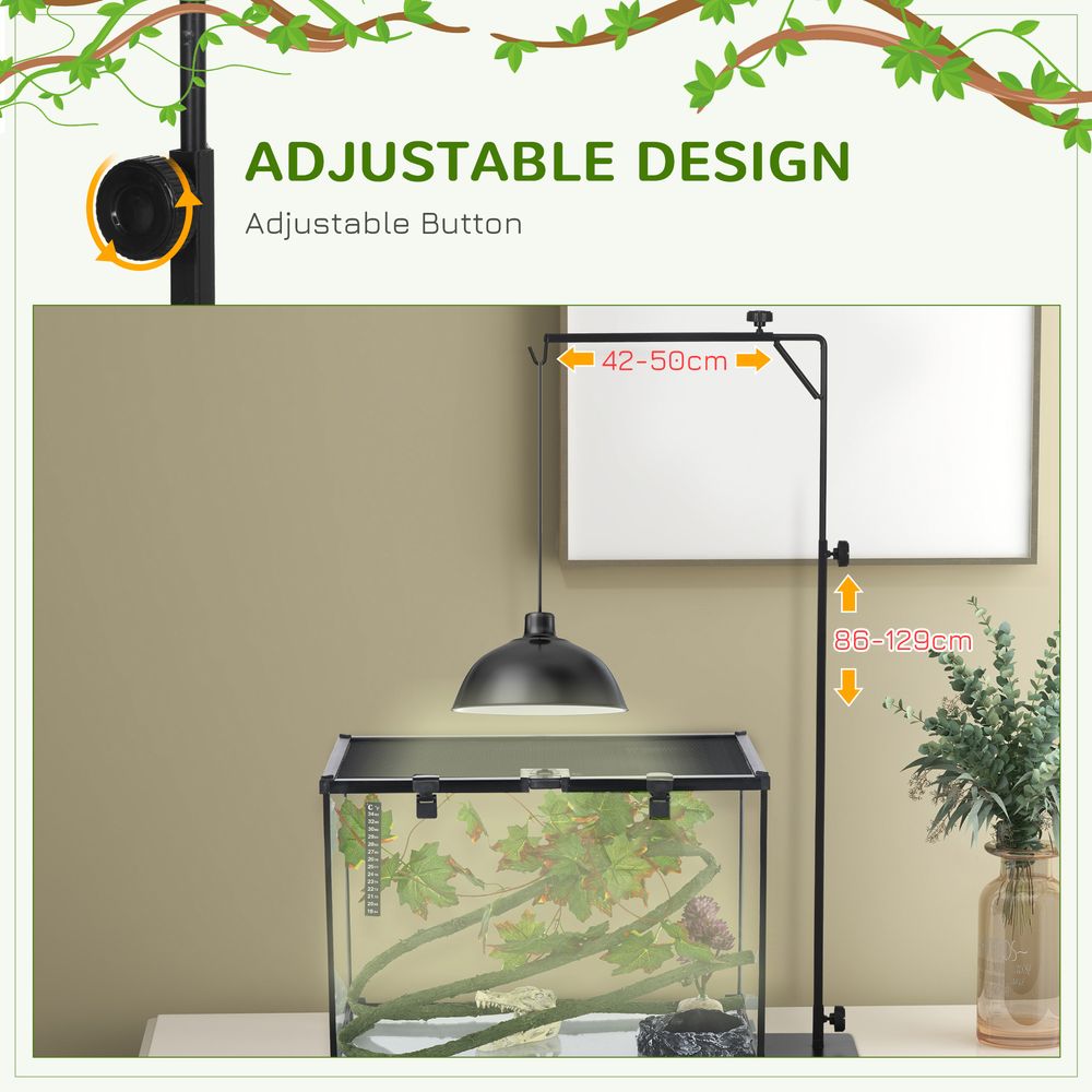 Reptile Lamp Stand: Adjustable Height, Stable Base, Versatile for Lizards & Snakes