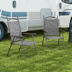 Folding Chairs - Portable, Armrests, Mesh Fabric Seat - Ideal for Outdoor Events