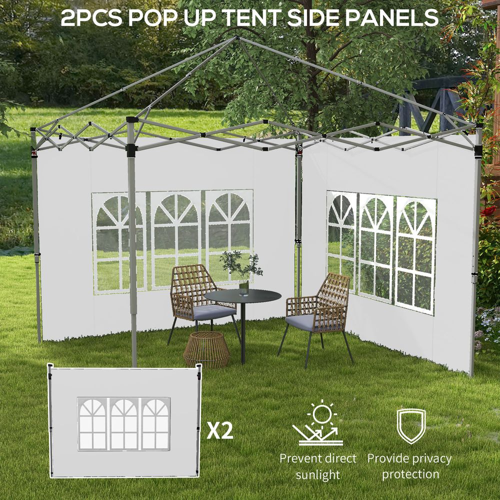 Gazebo Side Panels for 3x3(m) or 3x4m Pop Up Gazebo, 2 Pack, White