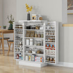 Kitchen Cupboard: Double Doors, 5-Tier Shelf, 12 Spice Racks, White