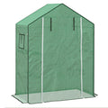 Greenhouse Cover Replacement w/ Door & Mesh Windows, Green - Durable & UV-Resistant