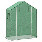 Greenhouse Cover Replacement w/ Door & Mesh Windows, Green - Durable & UV-Resistant