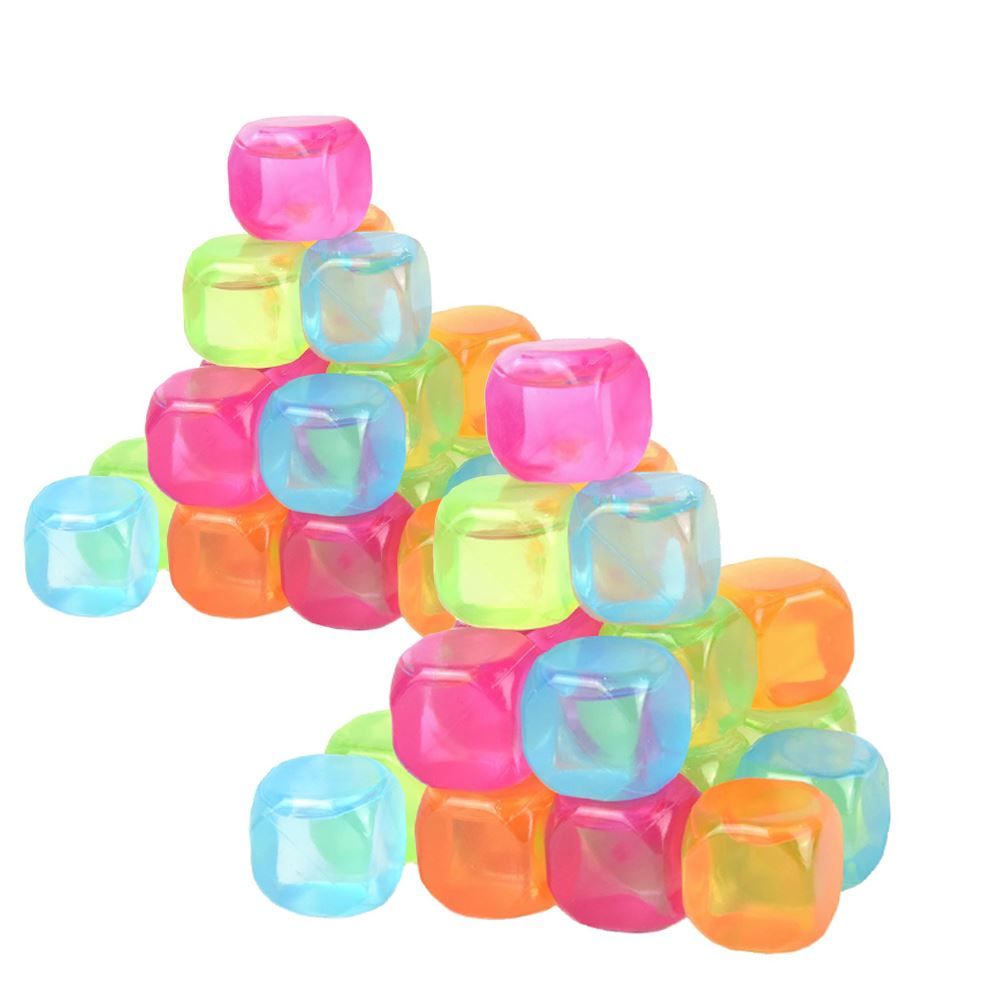 Multi-Packs Frozen Cold Drink Freezer Chilled Reusable Fast Freeze Water Filled Ice Cubes for Drinks - Ideal for BBQ Parties, Summer Picnics or General Use - Multicoloured 40pc