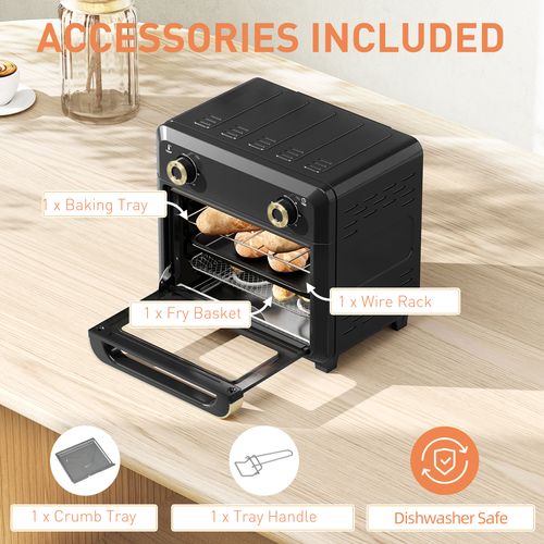 10L Air Fryer Oven, Electric Oven, Grill, Roast, Bake, 1000W
