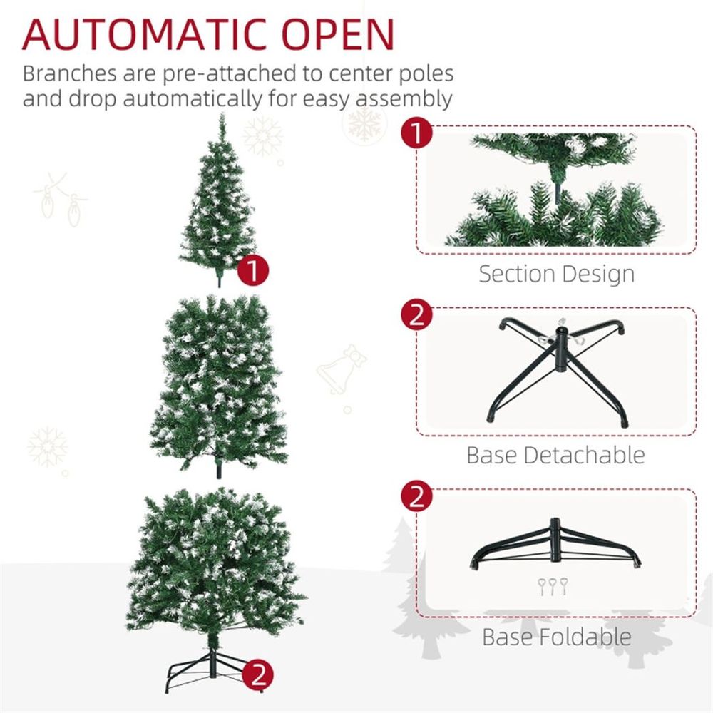 6 Ft Christmas tree with multicoloured lights - Artificial - Green