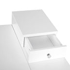 Dressing Table Desk Flip-up Mirror Multi-Purpose Large Space 2 Drawers Modern - White
