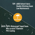 Durable 230x230cm Green Outdoor Furniture Cover - Heavy-Duty PVC Coated 600D Waterproof Protection