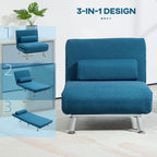 Single Folding 5 Position Convertible Sleeper Chair Sofa Bed