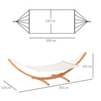 Outdoor Garden Hammock & Wooden Stand - Swing & Relax in Comfort with Sturdy White Bed