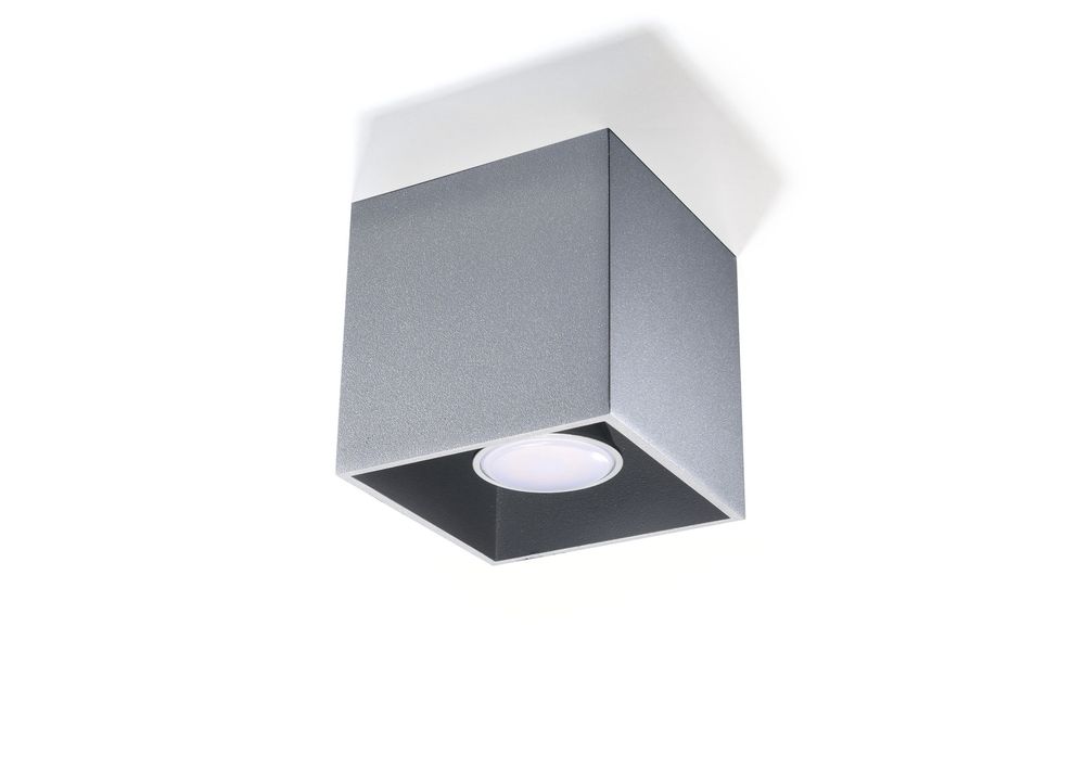 Quad 1 Grey Ceiling Lamp - Modern Loft Design with LED GU10 for a stylish and well-lit space