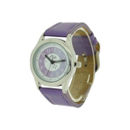 Girls Time Teacher Purple Leather Strap Watch