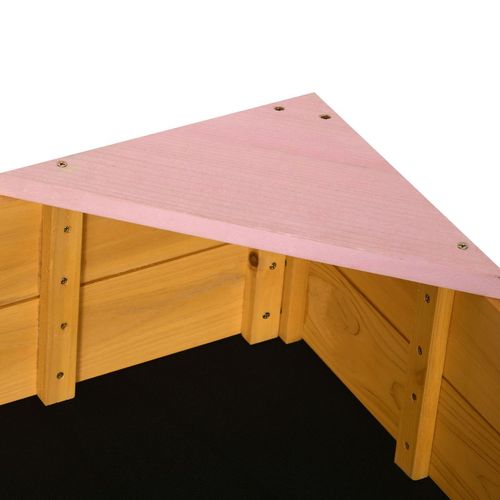 Wooden Sand Pit - Kids Garden Sandbox with Seats